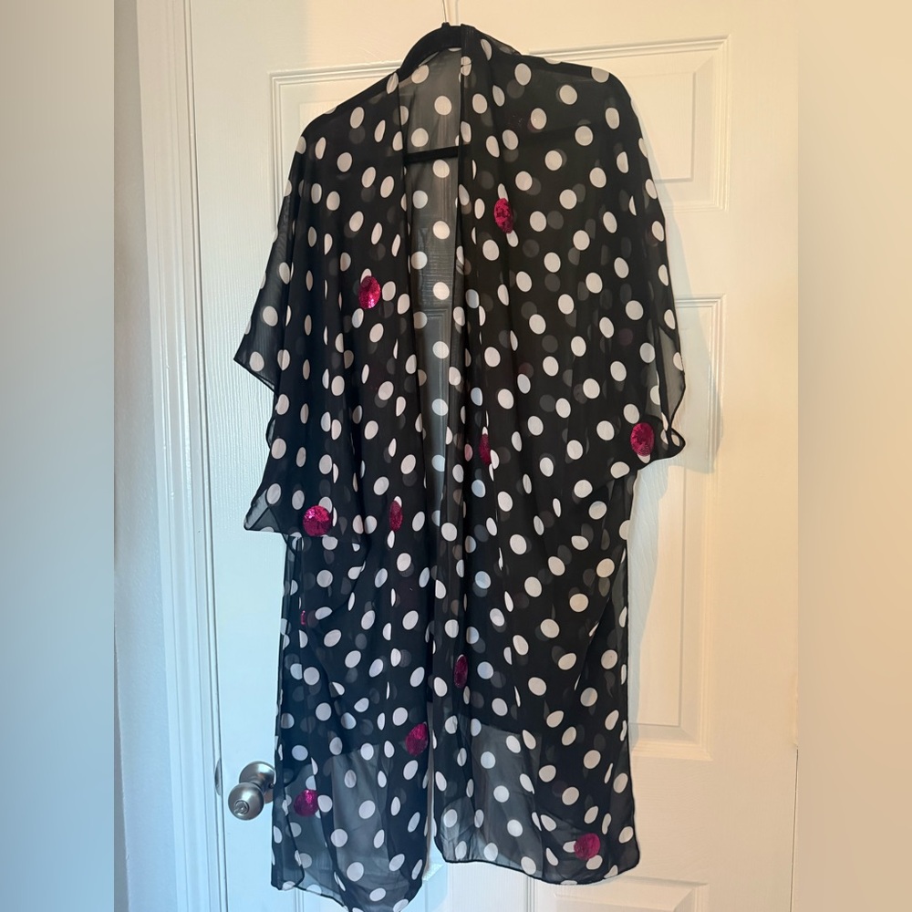 Polka Dot Cape with Floral Accents